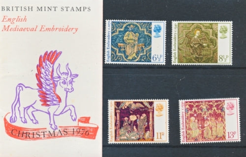 GB 1976 SG 1018-1021 Pack: 87 Christmas - Medieval Embroidery