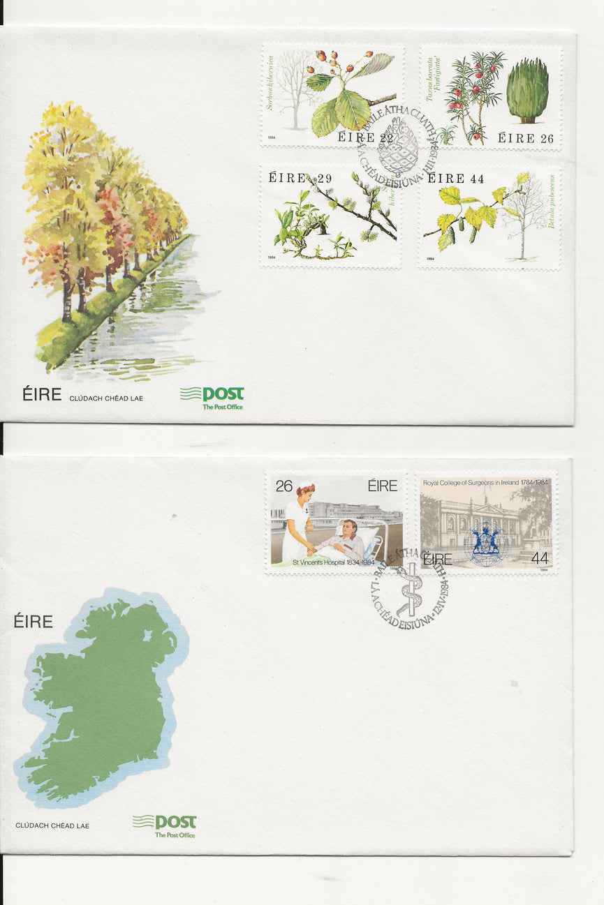 IRELAND 1984 COMMEMORATIVE FDC YEAR SET( 11) CAT €45