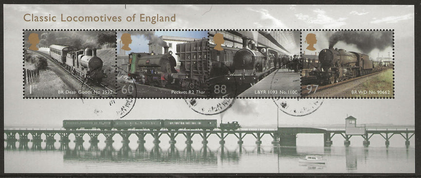 GB 2011 MS3144 Classic Locomotives of England Royal Mail Miniature Sheet VFU