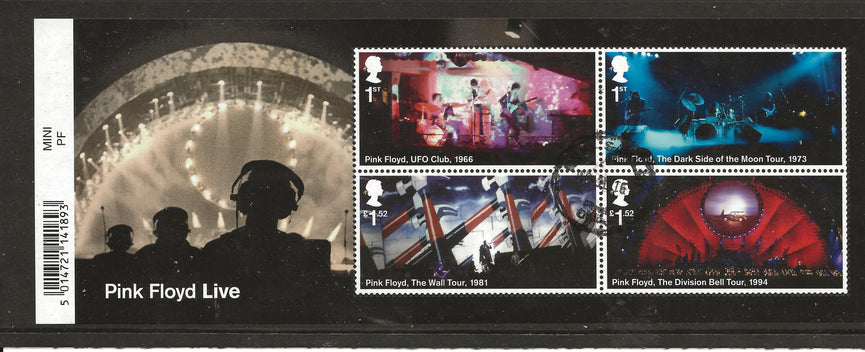 GB 2016 MS3855 Pink Floyd Barcoded Miniature Sheet VFU
