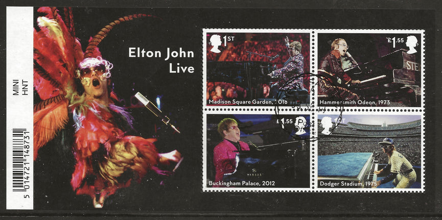 GB 2019 MS4261 Elton John Live Barcoded Miniature Sheet VFU