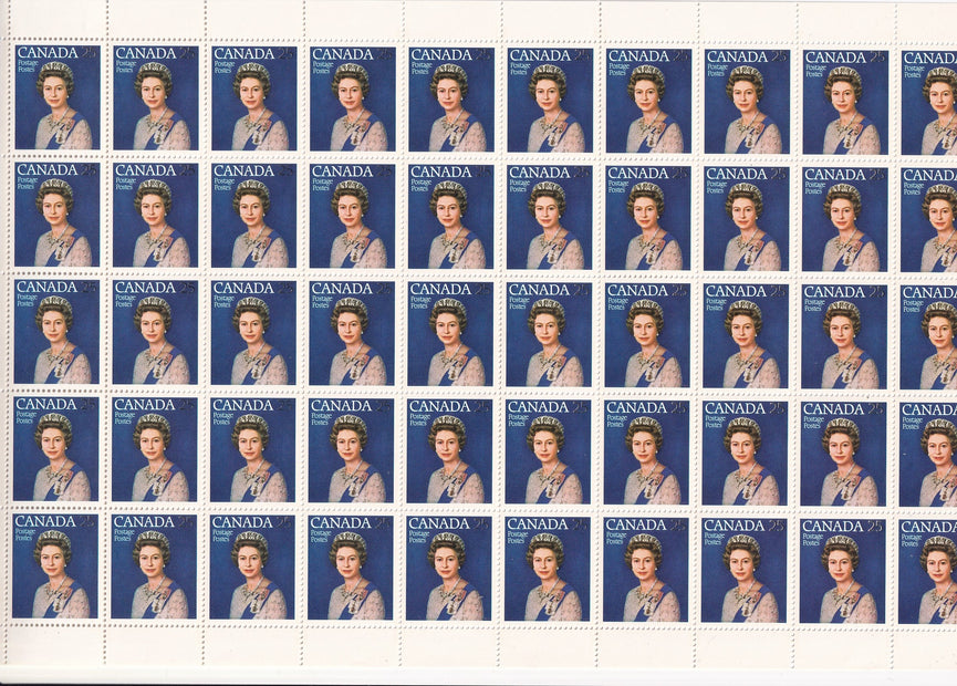 CANADA 1977 Full Pane of 50 25c Silver Jubilee #704 MNH