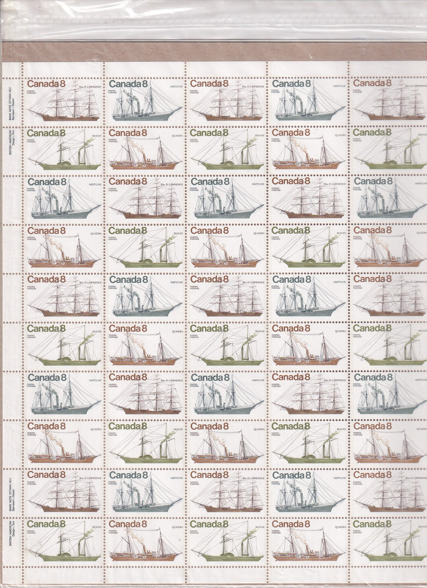 CANADA 1975 Full Pane of 50 In Pack Coastal Ships #673a MNH