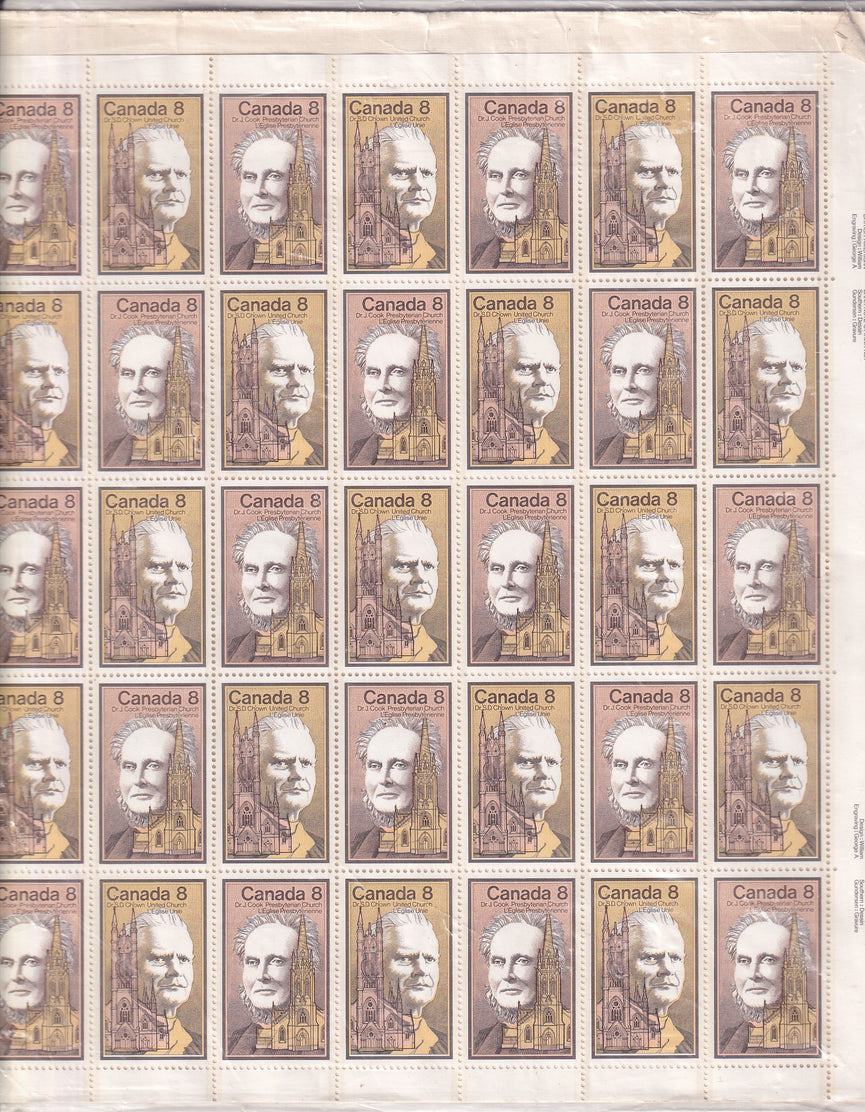 CANADA 1975 Full Pane of 50 In Pack Personalities S Chown & J Cook #662-663 MNH