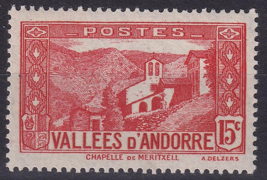 FRENCH ANDORRA SG F29 1932 15c Vermillion MM