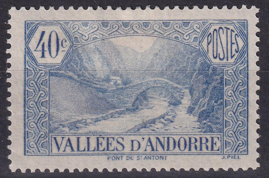 FRENCH ANDORRA SG F34 1932 40c Ultramarine MM
