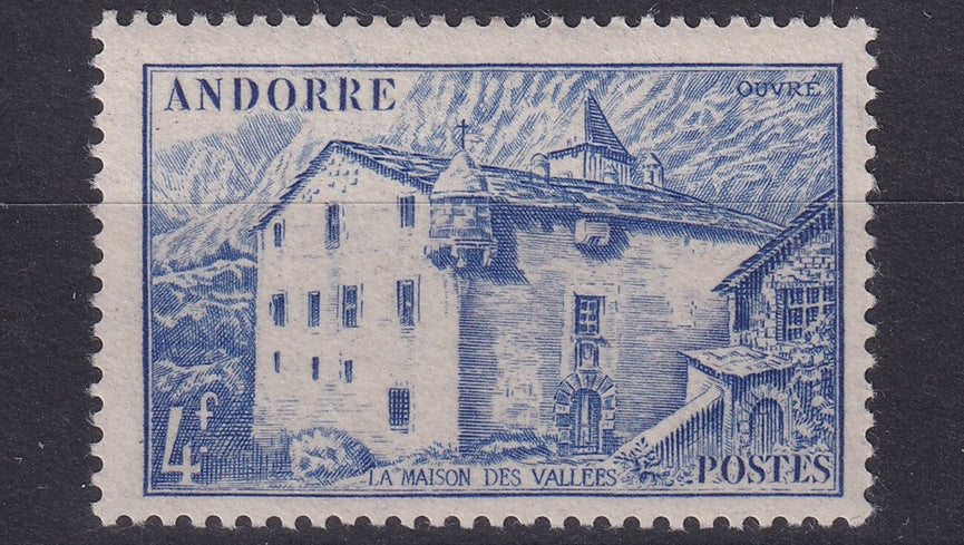 FRENCH ANDORRA SG F113 1944 4f Ultramarine MM