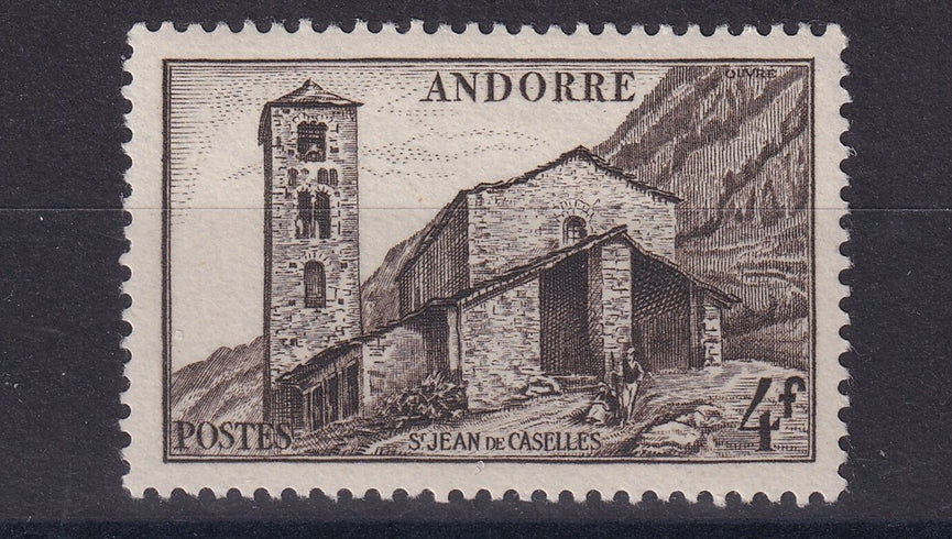 FRENCH ANDORRA SG F115 1949 4f Blackish-Brown MM