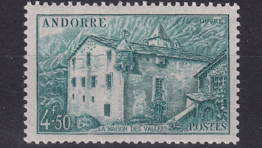 FRENCH ANDORRA SG F117 1947 4f50 Greenish-Blue MM