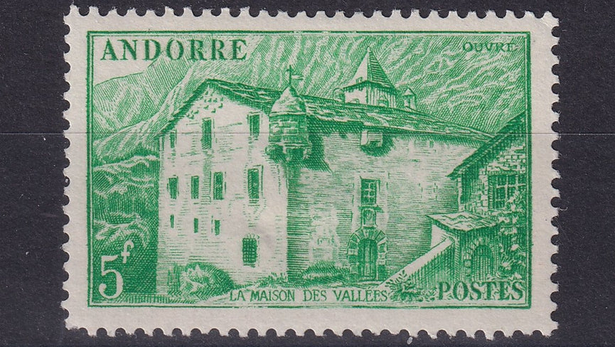 FRENCH ANDORRA SG F120 1949 5f Bright-Emerald MM