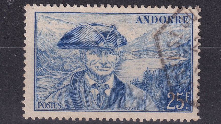 FRENCH ANDORRA SG F139 1949 25f Ultramarine VFU