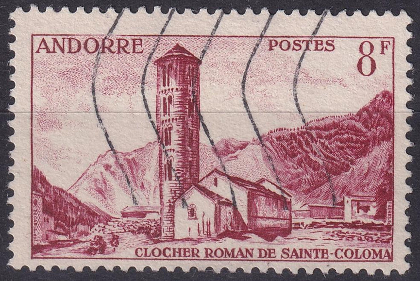 FRENCH ANDORRA SG F149 1955 8f Lake VFU