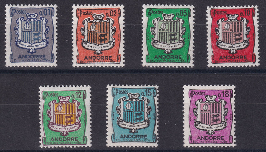 FRENCH ANDORRA SG F166, 67, 68, 69, 70, 71 & 72 1966 Short Set MNH