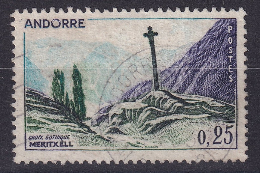 FRENCH ANDORRA SG F174 1961 25c VFU