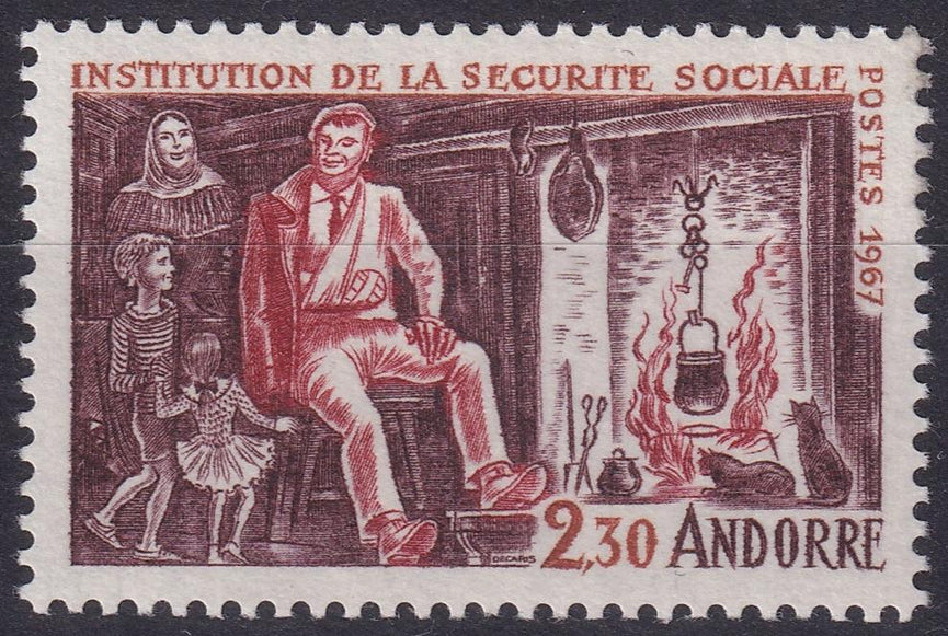 FRENCH ANDORRA SG F203 1967 Social Security 2f.30 MM