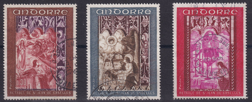 FRENCH ANDORRA SG F218 - 220 1969 Altar Screens VFU