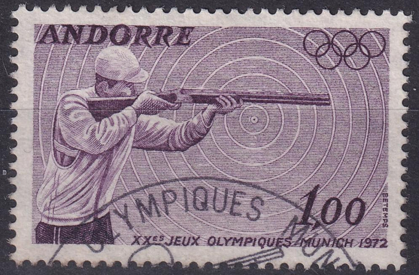 FRENCH ANDORRA SG F239 1972 Olympic Games 1f VFU