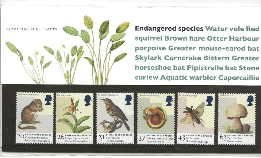 GB 1998 SG 2015-2020 Endangered Species Pack 284