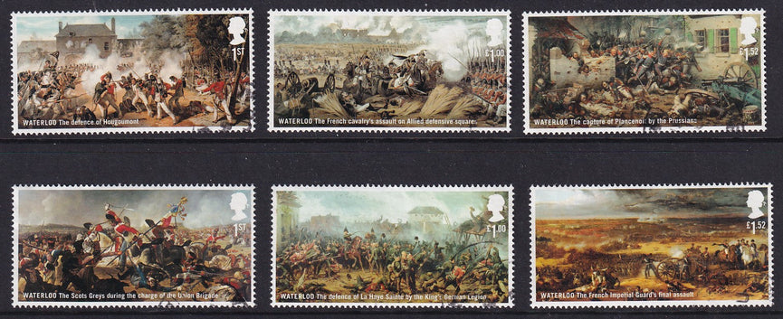 GB 2015 SG 3724-3729 The Battle of Waterloo VFU