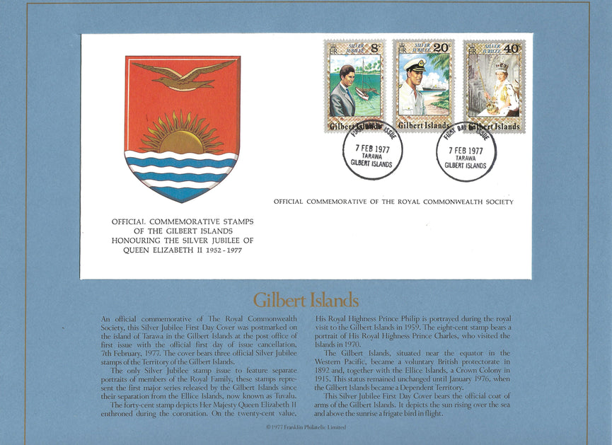 GILBERT ISLANDS 1977 SILVER JUBILEE ROYAL COMMONWEALTH SOCIETY FDC