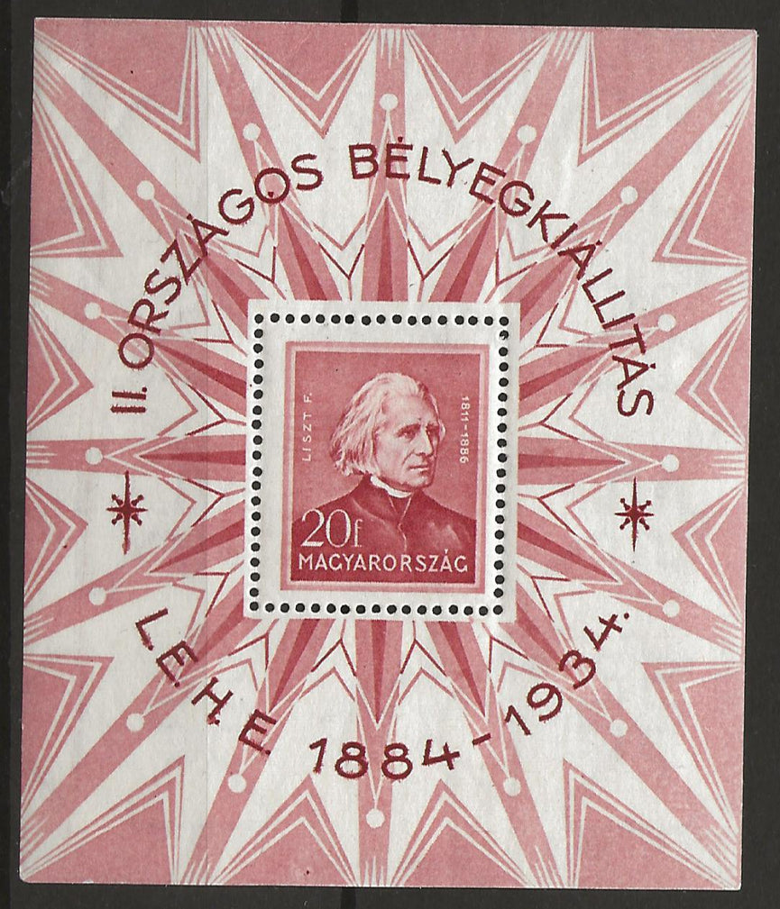 HUNGARY 1934 6th MAY PHILATELIC EXHIBITION MS568 MNH CAT £200
