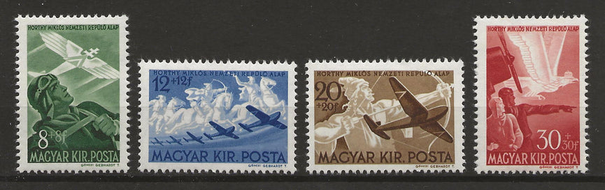 HUNGARY 1942 AIR HORTHY AVIATION FUND SG 713 - 716 SET MM CAT £4.75