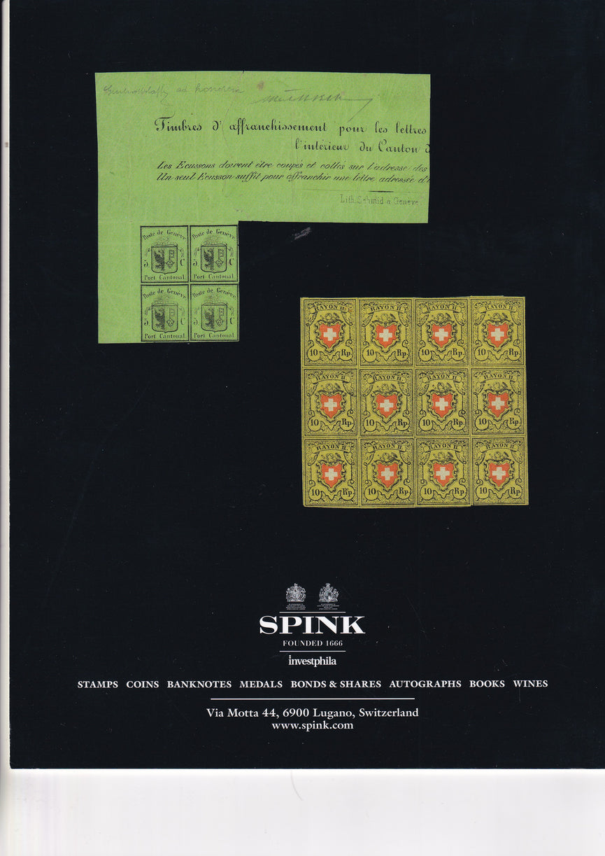 SPINK 2014 SW1011 25 JAN A COLLECTION OF CLASSIC SWITZERLAND