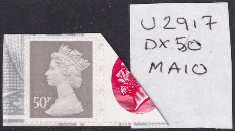 GB SG U2917 2010 50p Grey MNH MPIL MA10 Ex DX50