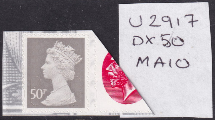 GB SG U2917 2010 50p Grey MNH MPIL MA10 Ex DX50