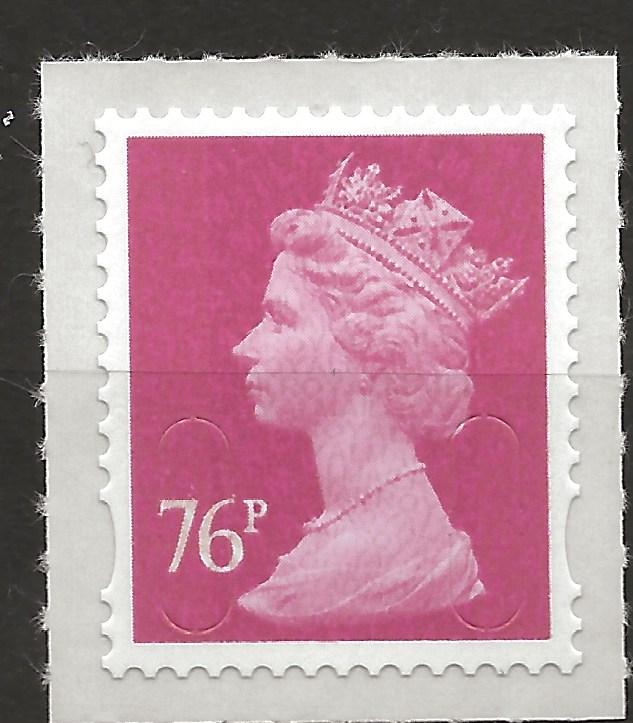 GB SG U2927 Security Machin Stamp 76p S/A M11L