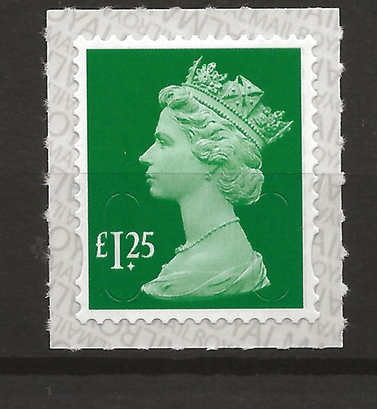 GB SG U2938 Security Machin Stamp £1.25 S/A M18L