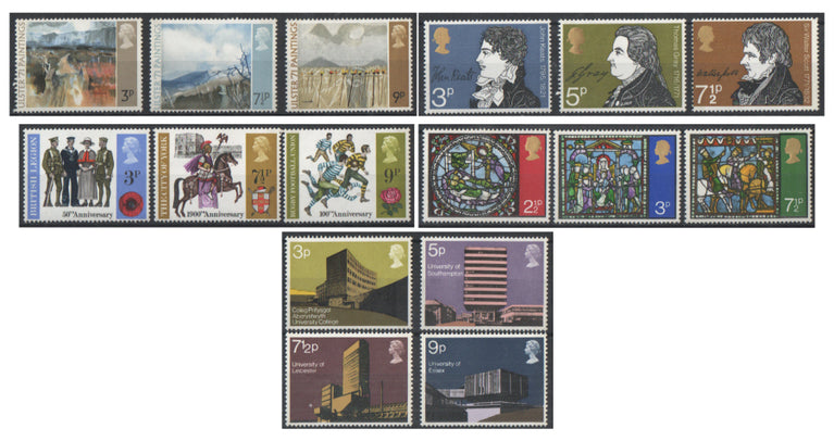 GB 1971 COMMEMORATIVE YEAR SET COMPLETE SG 881 - 896 MNH