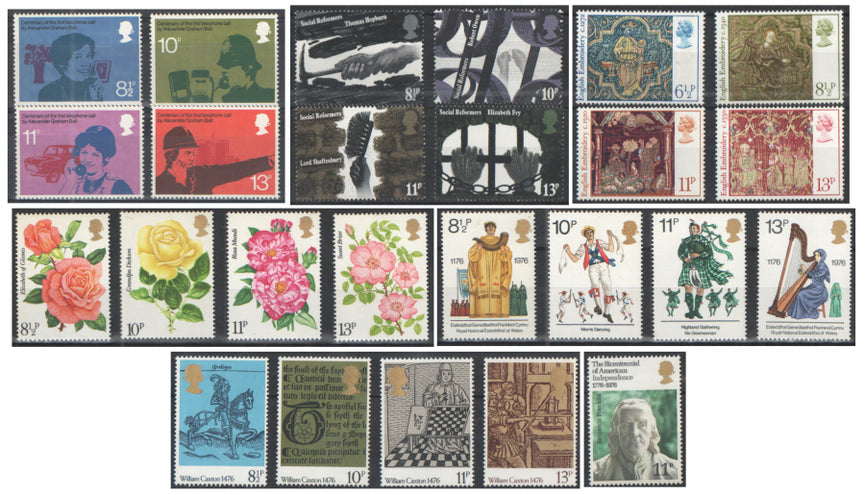 GB 1976 COMMEMORATIVE YEAR SET COMPLETE SG 997 - 1021 MNH