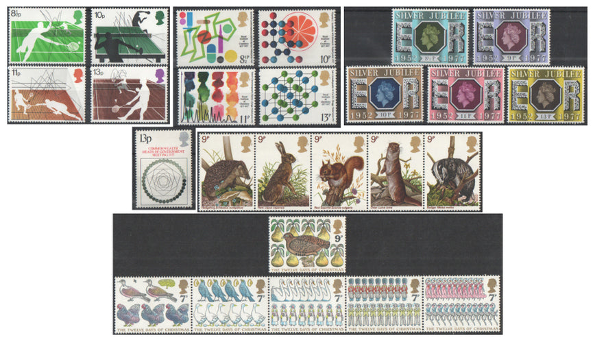 GB 1977 COMMEMORATIVE YEAR SET COMPLETE SG 1022 - 1049 MNH
