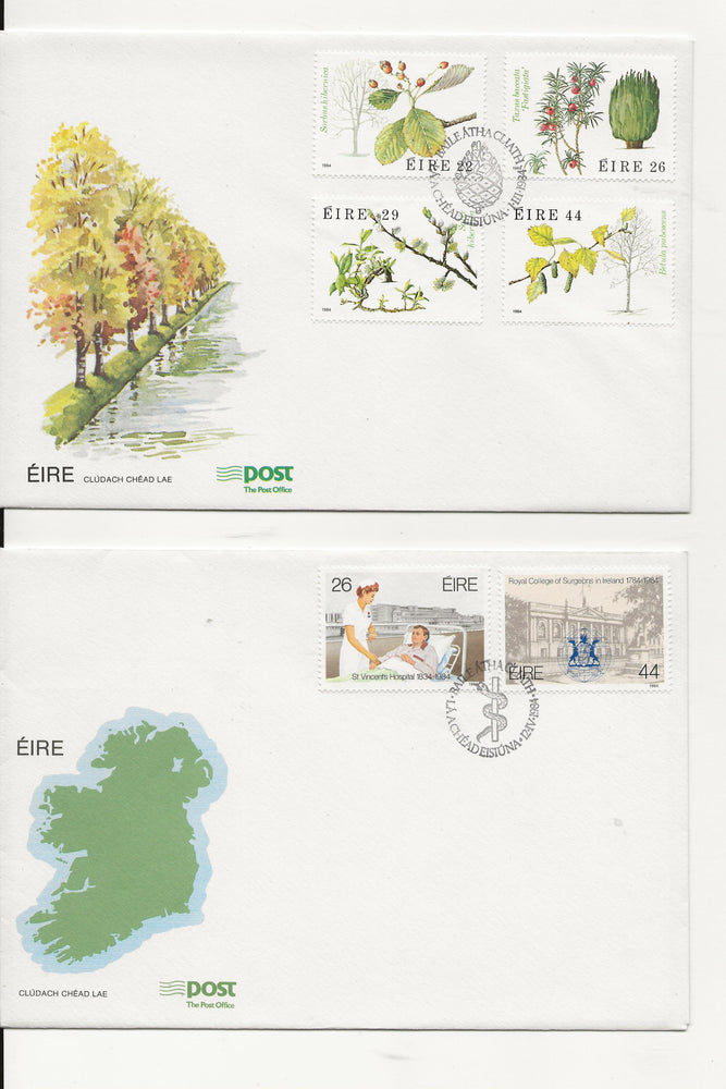 IRELAND 1984 COMMEMORATIVE FDC YEAR SET( 11) CAT €45