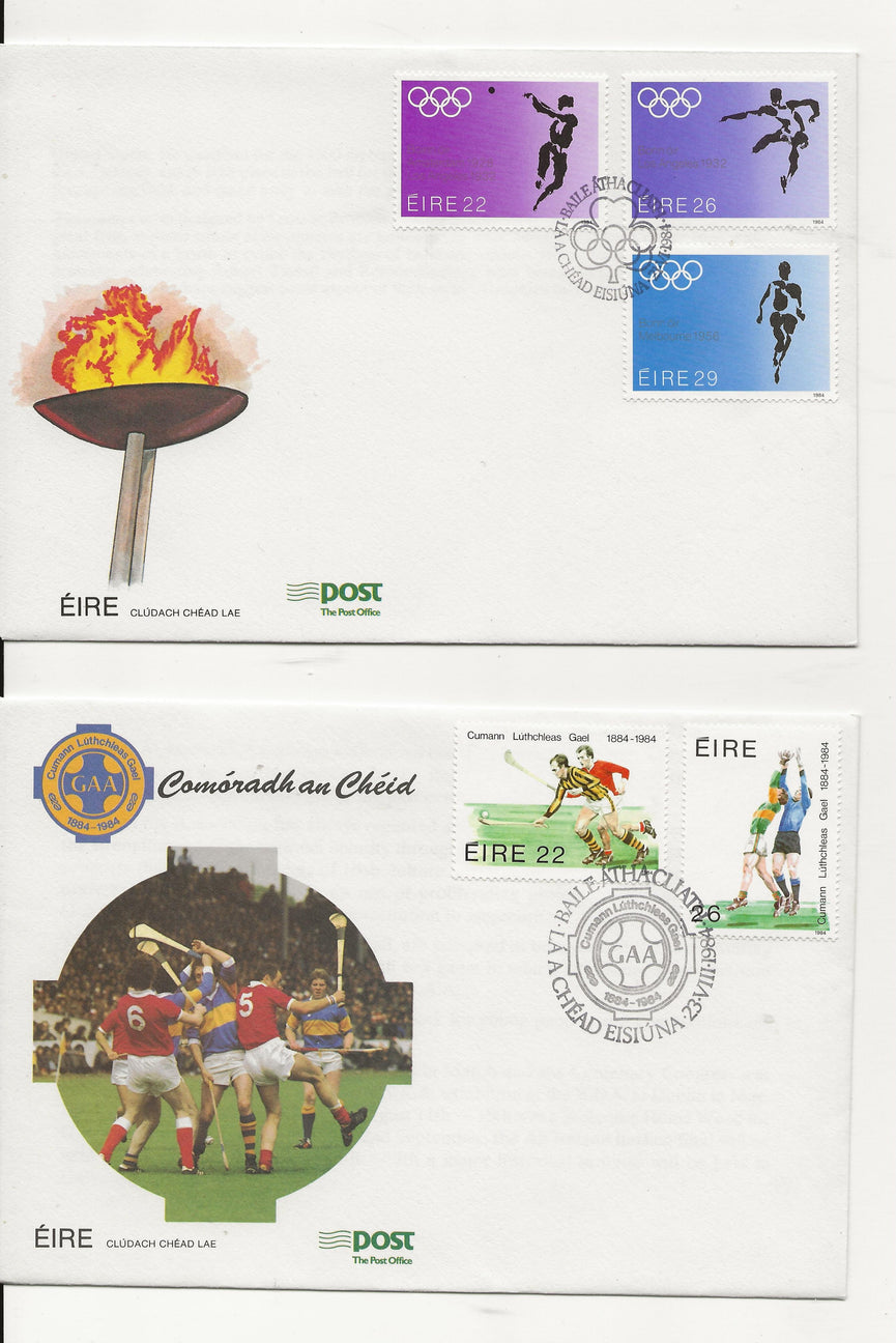 IRELAND 1984 COMMEMORATIVE FDC YEAR SET( 11) CAT €45