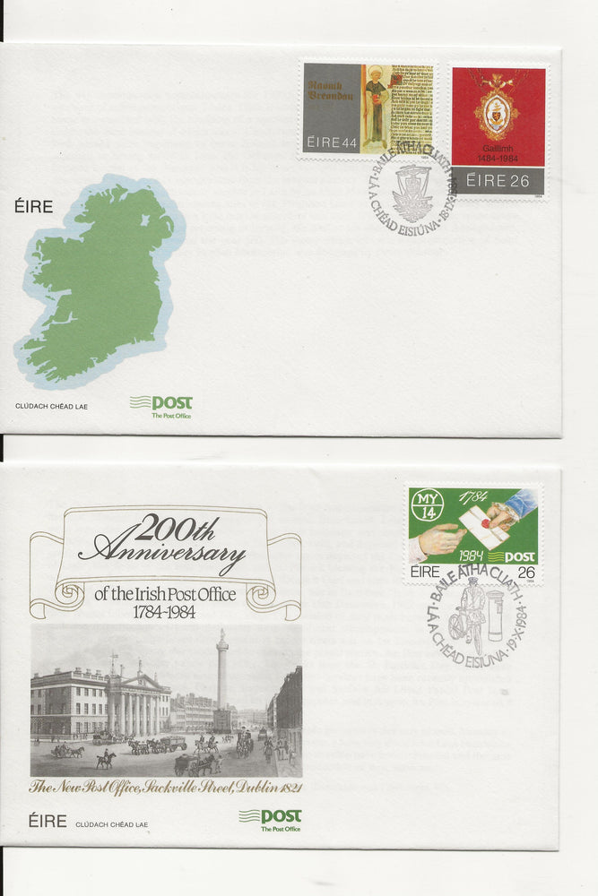 IRELAND 1984 COMMEMORATIVE FDC YEAR SET( 11) CAT €45