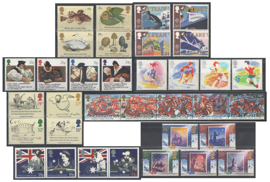 GB 1988 COMMEMORATIVE YEAR SET COMPLETE SG 1380 - 1418 MNH