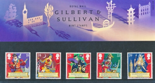 GB 1992 SG 1624-1628 Gilbert &Sullivan Pack 229
