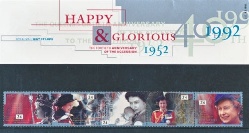 GB 1992 SG 1602-1606 Queen's Accession Pack 225