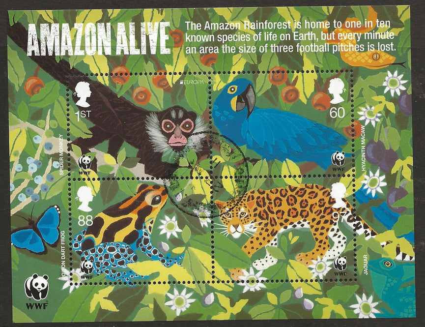 GB 2011 MS3172 World Wildlife Fund Amazon Alive Royal Mail Miniature Sheet VFU