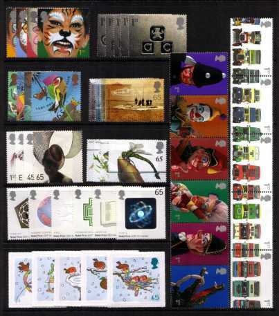 GB 2001 Commemorative Complete Year Collection 11 Sets U/M - FACE VALUE £60.36