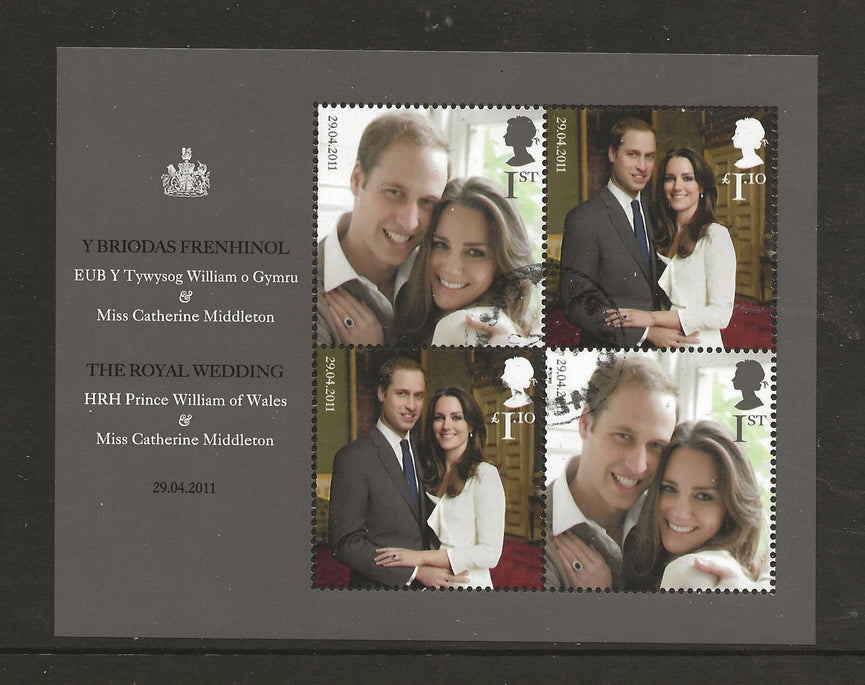 GB 2011 MS3180 Royal Wedding Royal Mail Miniature Sheet VFU
