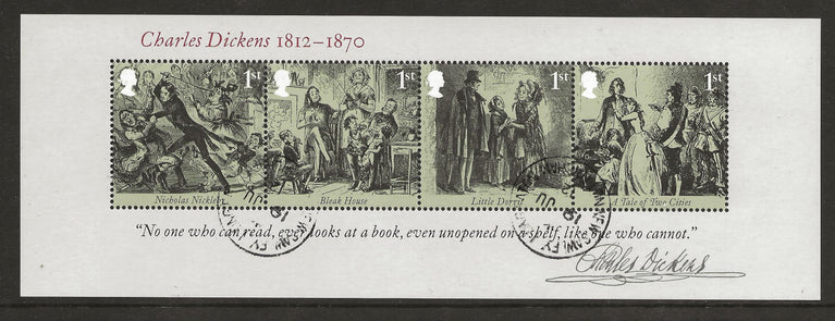 GB 2012 MS3336 Charles Dickens Royal Mail Miniature Sheet VFU
