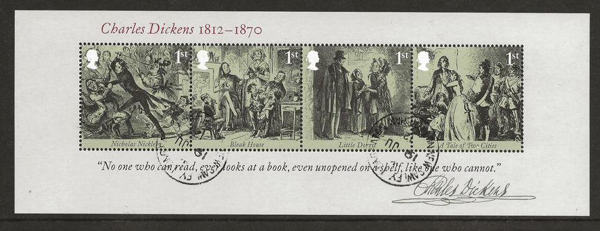 GB 2012 MS3336 Charles Dickens Royal Mail Miniature Sheet VFU