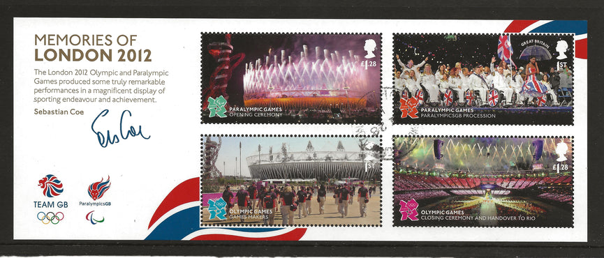 GB 2012 MS3406 Memories of London Olympic & Paralympic Games Miniature Sheet VFU