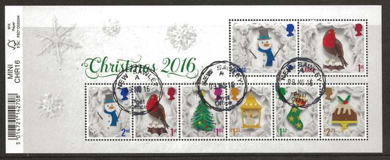 GB 2016 MS3911 Christmas Barcoded Miniature Sheet VFU