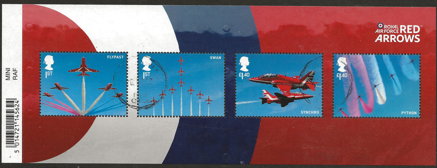 GB 2018 MS 4064 Red Arrows Barcoded Miniature Sheet VFU