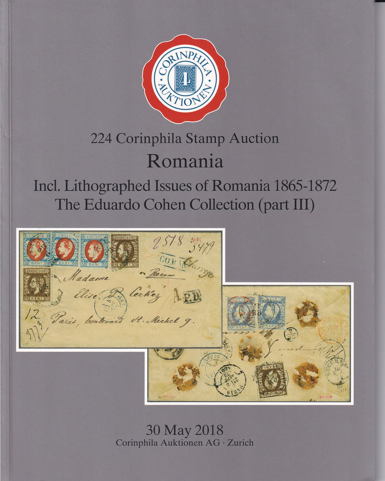 CORINPHILA 224 ROMANIA Lithographed Issues 1865-1872 The Eduardo Cohen Col Part3