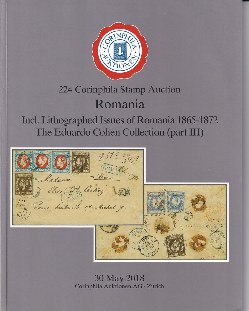 CORINPHILA 224 ROMANIA Lithographed Issues 1865-1872 The Eduardo Cohen Col Part3